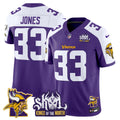 Men's Minnesota Vikings Kings Of The North Patch Vapor Limited Jersey V3 - All Stitched - Purple Alternate, Aaron Jones
