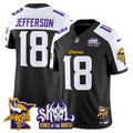 Men's Minnesota Vikings Kings Of The North Patch Vapor Limited Jersey V3 - All Stitched - Black Alternate, Justin Jefferson