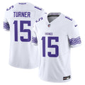 Men's Minnesota Vikings Nordic Pattern Vapor Limited Jersey - All Stitched - White, Dallas Turner