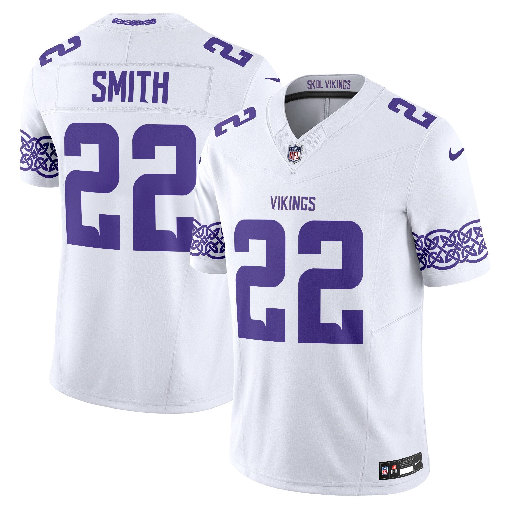 Men's Minnesota Vikings Nordic Pattern Vapor Limited Jersey - All Stitched - White, Harrison Smith