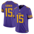 Men's Minnesota Vikings Nordic Pattern Vapor Limited Jersey - All Stitched - Purple, Dallas Turner