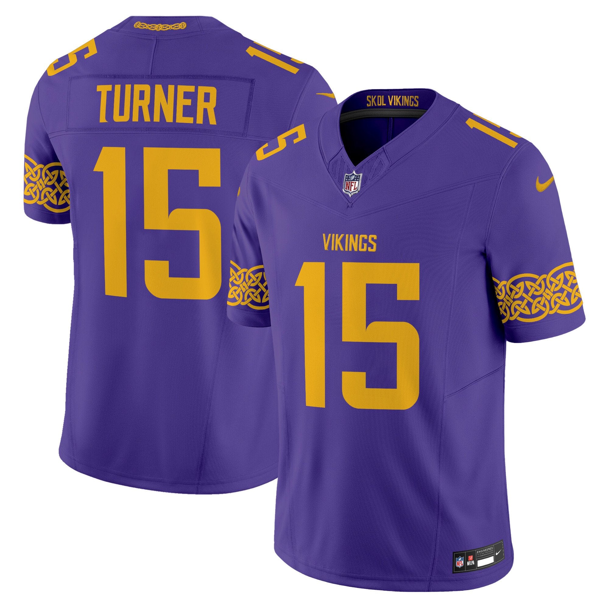 Men's Minnesota Vikings Nordic Pattern Vapor Limited Jersey - All Stitched - Purple, Dallas Turner