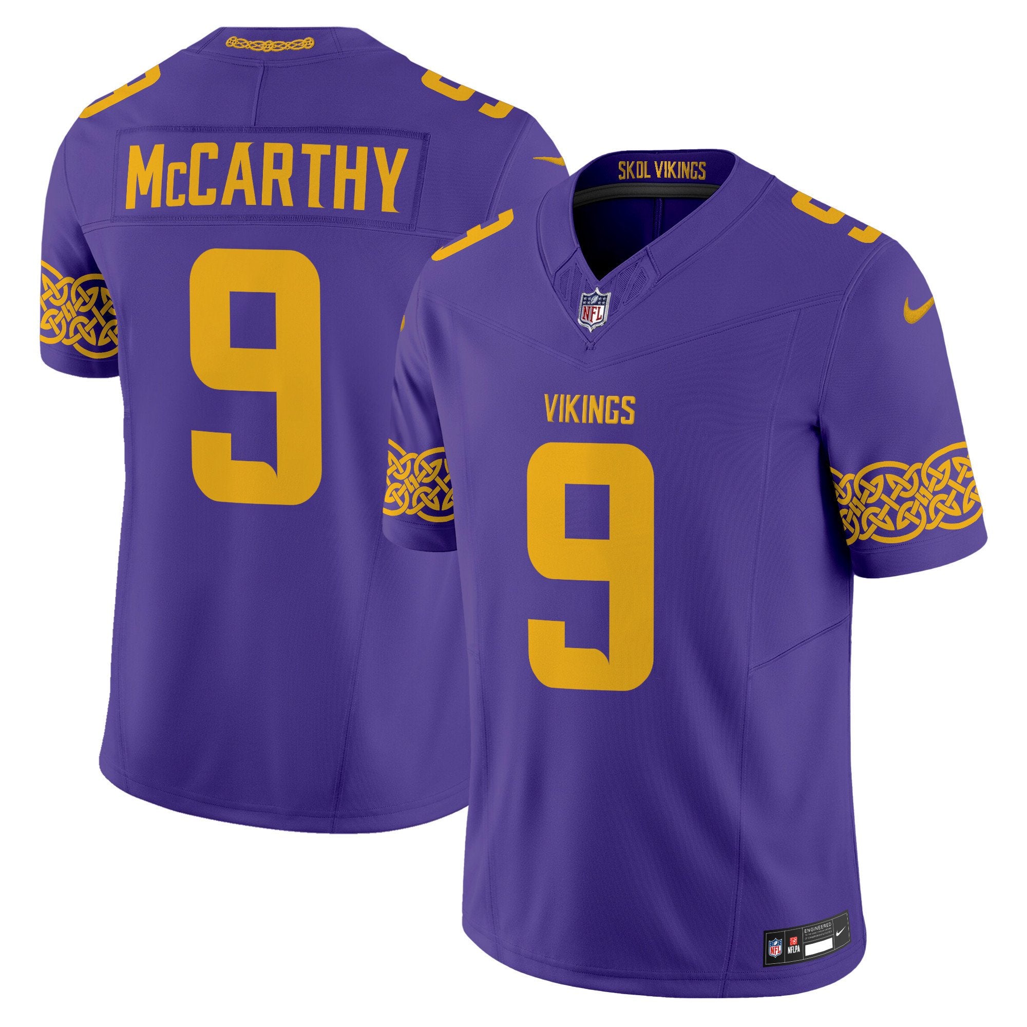 Men's Minnesota Vikings Nordic Pattern Vapor Limited Jersey - All Stitched - Purple, J.J. McCarthy