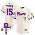 Men's Minnesota Vikings Prince Patch Vapor Premier Limited Jersey - All Stitched - Cream, Dallas Turner