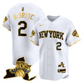 Men's New York Knicks Vapor Baseball Jersey - All Stitched - White Gold, Miles McBride