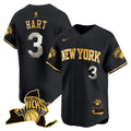 Men's New York Knicks Vapor Baseball Jersey - All Stitched - Black Gold, Josh Hart