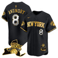 Men's New York Knicks Vapor Baseball Jersey - All Stitched - Black Gold, OG Anunoby