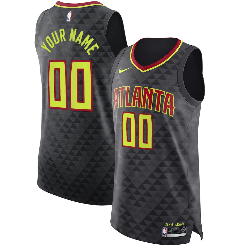 Atlanta Hawks Nike Custom Jersey Black - Icon Edition
