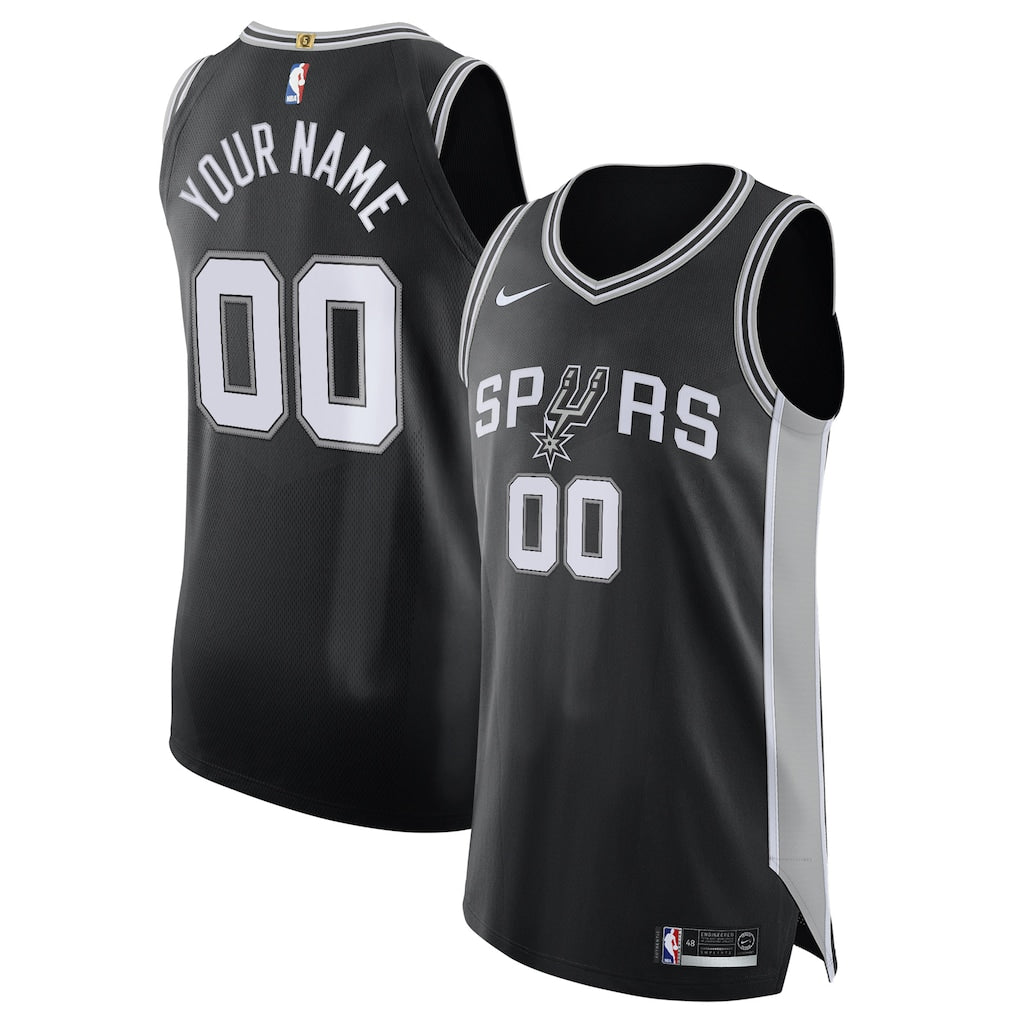 San Antonio Spurs Nike Custom Jersey Black - Icon Edition