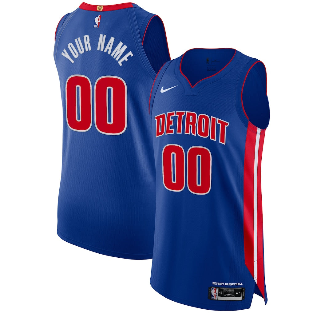 Detroit Pistons Nike Custom Jersey Blue - Icon Edition