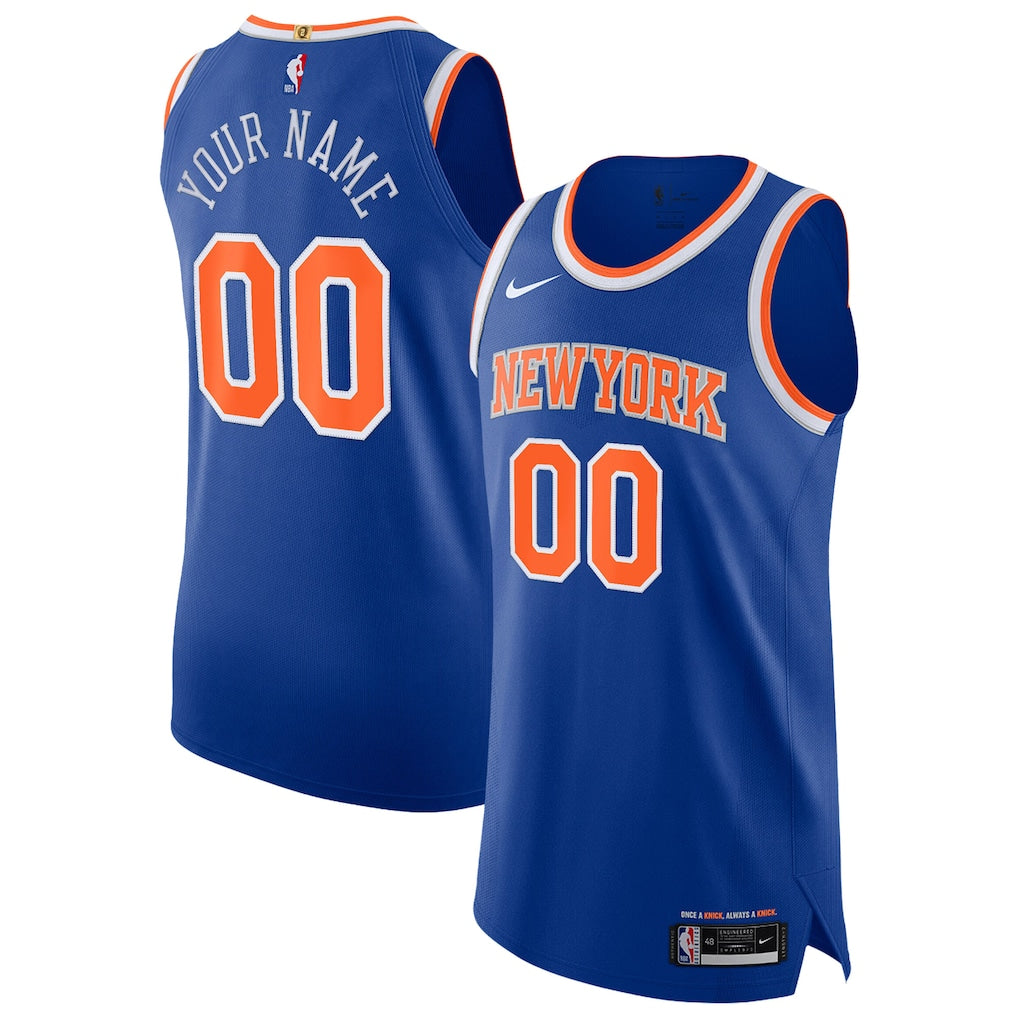 New York Knicks Nike Custom Jersey - Icon Edition - Blue