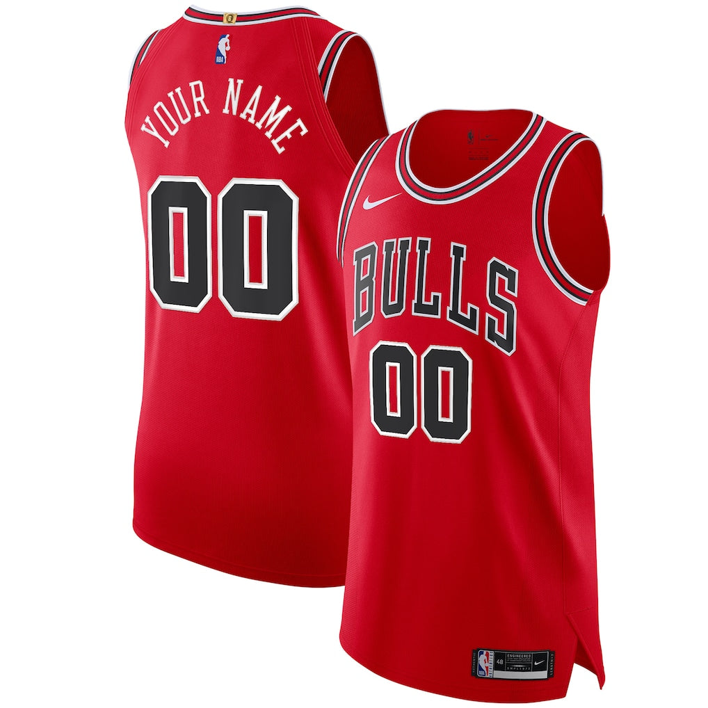 Chicago Bulls Nike Custom Jersey Red - Icon Edition