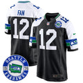Men's Seahawks Throwback Est. 1976 Patch Game Jersey - All Stitched - Black Alternate, 12Th Fan