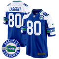 Men's Seahawks Throwback Est. 1976 Patch Game Jersey - All Stitched - Royal Alternate, Steve Largent