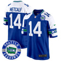 Men's Seahawks Throwback Est. 1976 Patch Game Jersey - All Stitched - Royal Alternate, Dk Metcalf