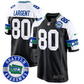 Men's Seahawks Throwback Est. 1976 Patch Game Jersey - All Stitched - Black Alternate, Steve Largent