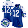 Men's Seahawks Throwback Est. 1976 Patch Game Jersey - All Stitched - Royal Alternate, 12Th Fan
