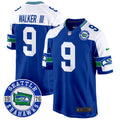 Men's Seahawks Throwback Est. 1976 Patch Game Jersey - All Stitched - Royal Alternate, Walker III