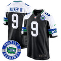 Men's Seahawks Throwback Est. 1976 Patch Game Jersey - All Stitched - Black Alternate, Walker III
