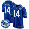 Men's Seahawks Throwback Est. 1976 Patch Game Jersey - All Stitched - Royal, Dk Metcalf