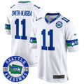 Men's Seahawks Throwback Est. 1976 Patch Game Jersey - All Stitched - White, Smith-Njigba