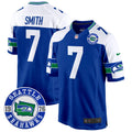 Men's Seahawks Throwback Est. 1976 Patch Game Jersey - All Stitched - Royal Alternate, Geno Smith