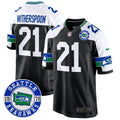 Men's Seahawks Throwback Est. 1976 Patch Game Jersey - All Stitched - Black Alternate, Devon Witherspoon