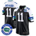 Men's Seahawks Throwback Est. 1976 Patch Game Jersey - All Stitched - Black Alternate, Smith-Njigba
