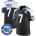 Men's Seahawks Throwback Est. 1976 Patch Vapor Limited Jersey - All Stitched - Black Alternate, Geno Smith