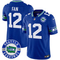 Men's Seahawks Throwback Est. 1976 Patch Vapor Limited Jersey - All Stitched - Royal, 12Th Fan