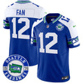 Men's Seahawks Throwback Est. 1976 Patch Vapor Limited Jersey - All Stitched - Royal Alternate, 12Th Fan