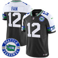 Men's Seahawks Throwback Est. 1976 Patch Vapor Limited Jersey - All Stitched - Black Alternate, 12Th Fan