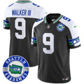 Men's Seahawks Throwback Est. 1976 Patch Vapor Limited Jersey - All Stitched - Black Alternate, Walker III