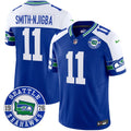 Men's Seahawks Throwback Est. 1976 Patch Vapor Limited Jersey - All Stitched - Royal Alternate, Smith-Njigba