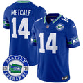 Men's Seahawks Throwback Est. 1976 Patch Vapor Limited Jersey - All Stitched - Royal, Dk Metcalf