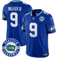 Men's Seahawks Throwback Est. 1976 Patch Vapor Limited Jersey - All Stitched - Royal, Walker III