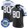 Men's Seahawks Throwback Est. 1976 Patch Vapor Limited Jersey - All Stitched - Black Alternate, Steve Largent