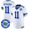 Men's Seahawks Throwback Est. 1976 Patch Vapor Limited Jersey - All Stitched - White, Smith-Njigba