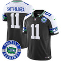 Men's Seahawks Throwback Est. 1976 Patch Vapor Limited Jersey - All Stitched - Black Alternate, Smith-Njigba