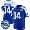Men's Seahawks Throwback Est. 1976 Patch Vapor Limited Jersey - All Stitched - Royal Alternate, Dk Metcalf
