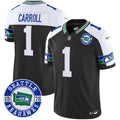 Men's Seahawks Throwback Est. 1976 Patch Vapor Limited Jersey - All Stitched - Black Alternate, Pete Carroll