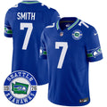 Men's Seahawks Throwback Est. 1976 Patch Vapor Limited Jersey - All Stitched - Royal, Geno Smith