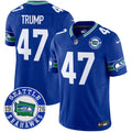 Men's Seahawks Throwback Est. 1976 Patch Vapor Limited Jersey - All Stitched - Royal, Donald Trump