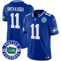 Men's Seahawks Throwback Est. 1976 Patch Vapor Limited Jersey - All Stitched - Royal, Smith-Njigba