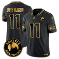Men's Seattle Seahawks 2024 Seattle City Patch Gold Vapor Limited Jersey - All Stitched