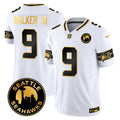 Men's Seattle Seahawks 2024 Seattle City Patch Gold Vapor Limited Jersey - All Stitched - White Gold, Walker III