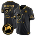 Men's Seattle Seahawks 2024 Seattle City Patch Gold Vapor Limited Jersey - All Stitched - Black Gold, Devon Witherspoon