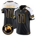 Men's Seattle Seahawks 2024 Seattle City Patch Gold Vapor Limited Jersey - All Stitched - Alternate, Smith-Njigba