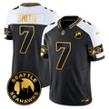 Men's Seattle Seahawks 2024 Seattle City Patch Gold Vapor Limited Jersey - All Stitched - Alternate, Geno Smith