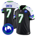 Men's Seattle Seahawks 2024 Seattle City Patch Vapor Limited Jersey - All Stitched - Black Alternate, Geno Smith